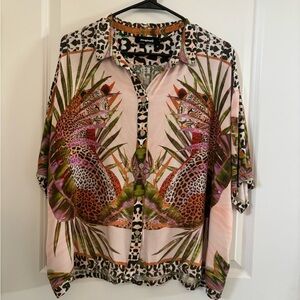 Desigual Leopard Print Button-Up Blouse